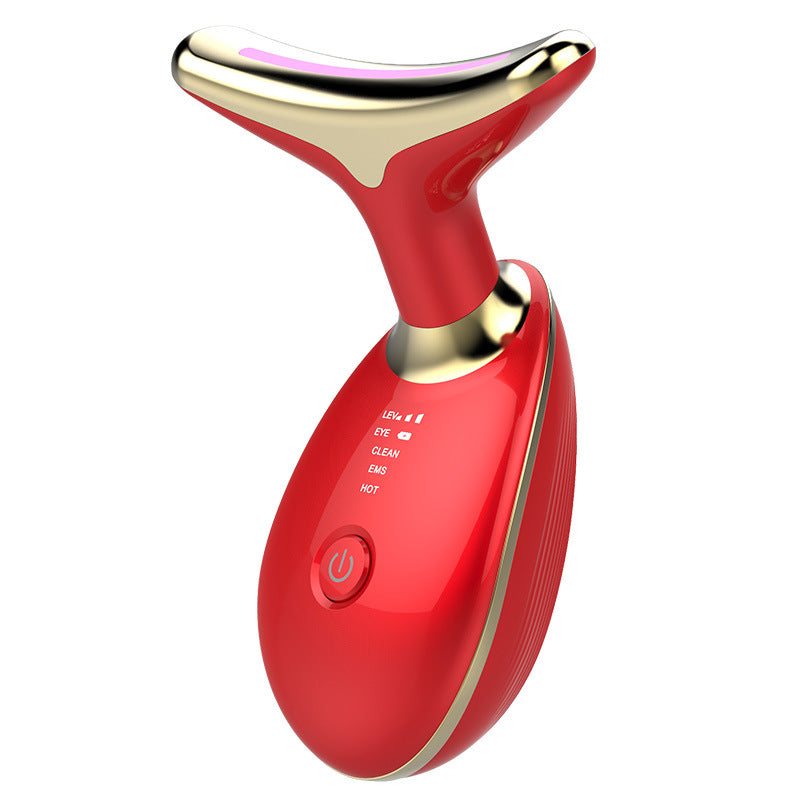 LUMÉA Lift in use — neck and jawline LED + EMS lifting session